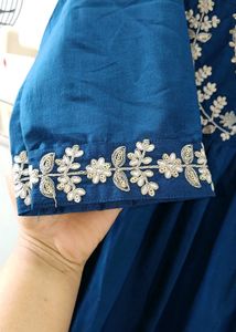Elegant Blue Embroidered Kurta Set