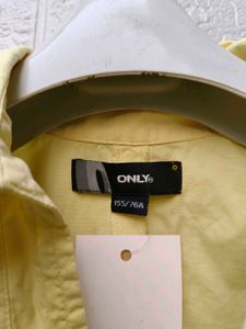 Korean Pintrest Yellow Lace-Up Embroidered Top
