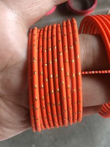 Vibrant Orange Bangles Set