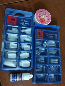 Nail Tips Set with Glue & Remover