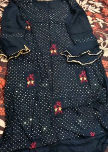 Elegant Navy Blue Kurta Set