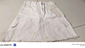 White Cargo Skirt