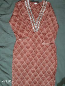 🌸 Elegant coral Printed Kurti 🌸🌸