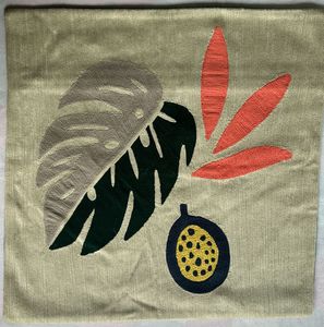 45x45 Beige Botanical Fruit Cushion Cover