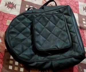 Chic Quilted Black Backpack