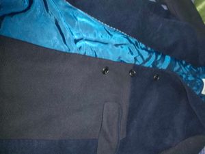 men coat winter korean navy blue