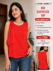 ZARA basic Bright Orange Sleeveless Top