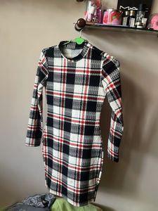 Chic Plaid Long Sleeve Dress