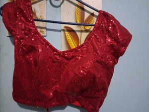 Sparkling Red Sequin Blouse