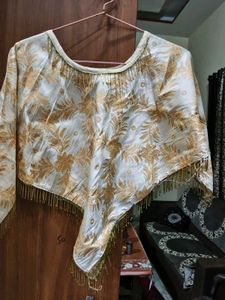 Elegant Cream Kurta & poncho