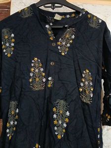 Stylish Black Kurta with Print