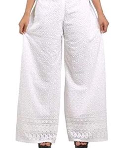 Elegant White Embroidered Palazzos, never worn it