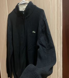 Lacoste Black Zip-Up Cardigan