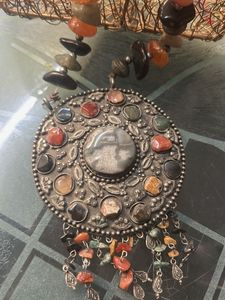 Boho Beaded Necklace with Pendant