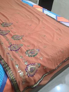 Elegant Embroidered Saree 🥻 ✨️ 😍