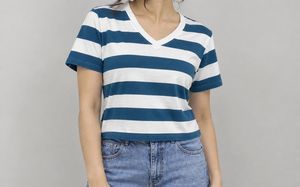 Striped V-Neck T-Shirt
