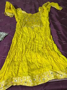 Vibrant Yellow Kurta with Intricate Embroidery