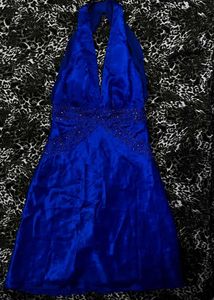 Halter neck Low back Beaded Embellished Dress