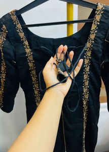 Elegant Black Embroidered Kurta wedding kurti