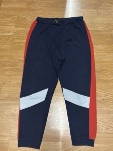 Women Navy Blue Joggers with Red Accents