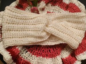 Handmade Cream Crochet Ear warmer
