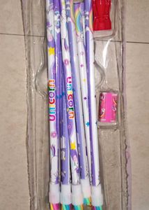 Unicorn Pencils with Eraser Tops