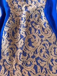 AND Blue Lace Sheath Dress