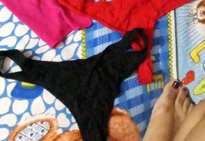 thong panty combo two red, black 🍒 🖤
