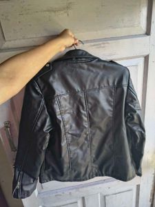 Black Faux Leather Biker Jacket
