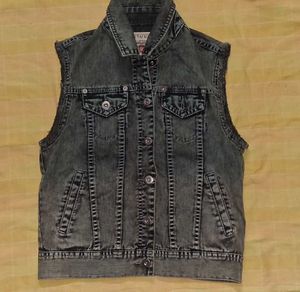 Washed Black Denim Vest