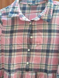 Pink Plaid Tiered Kurta 🩷
