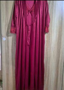 Lace Trim Velvet Nightgown