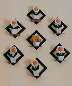 Crochet Daisy Flower pot