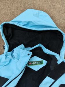 Light Blue Hooded Ski Jacket