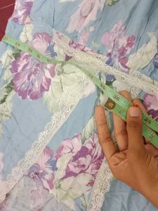 Elegant Blue Floral Maxi Dress