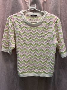 Zudio Cute Pastel Pink &amp; Light Green Textured Knit