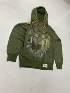 Men's Wolf Graphic Zip-Up Hoodie 🇺🇸