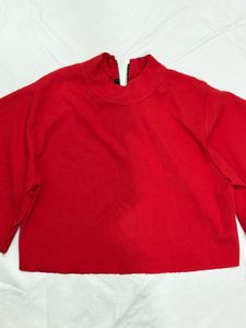 Chic Red Bell Sleeve Top