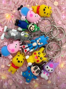 🧸✨ ASSORTED POP-CULTURE 3D SILICONE KEYCHAINS 24
