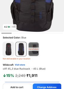 Wildcraft Cliff 45 Backpack
