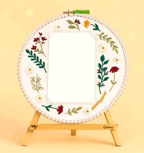 Floral Embroidered Photo Frame