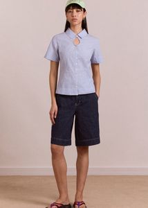 Damson Madder Ebba Shirt - Mini Blue Stripe