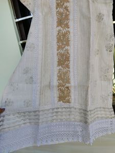 Cotton Clend Crochet work Kurti With Pants