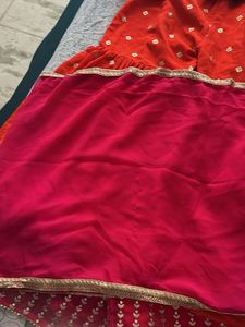 Embroidered Pink &amp; Orange Sharara Set