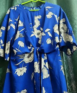 Vibrant Blue Wrap Dress from UK Designer Brand