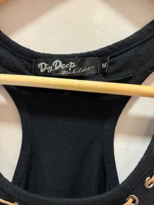 Black Lace-Up Tank Top