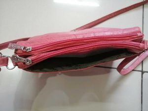Chic Red Faux Leather Crossbody Bag