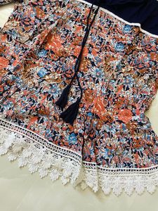 Tarama Chikankari Embroidery And Print Design Top