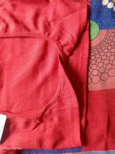Red Long Sleeve Crop Top