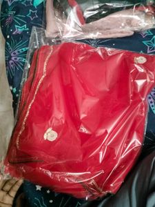 Elegant Red Embroidered Saree